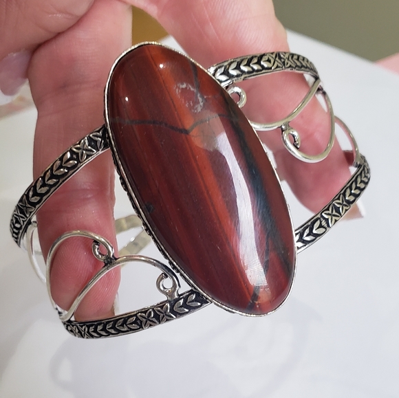 Red Jasper gemstone, 925 silver bracelet - Picture 9 of 16